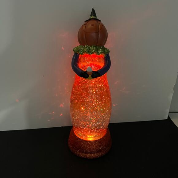 Glitter Pumpkin Witch LED Color Changing Halloween Decor Light NIB - Picture 1 of 16